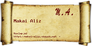 Makai Aliz névjegykártya